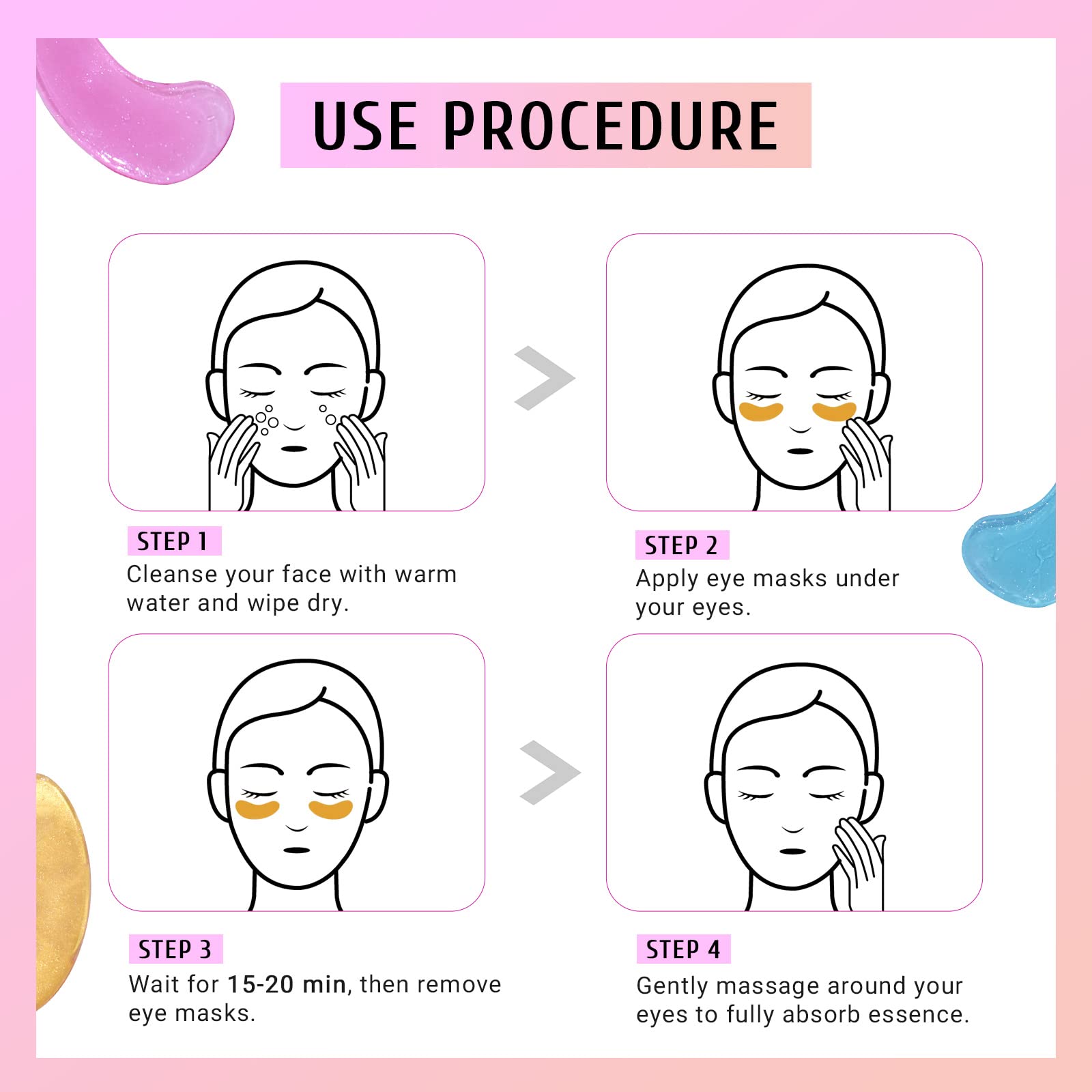 Parche Ojos Peauamie Rosa para reducir manchas oscuras