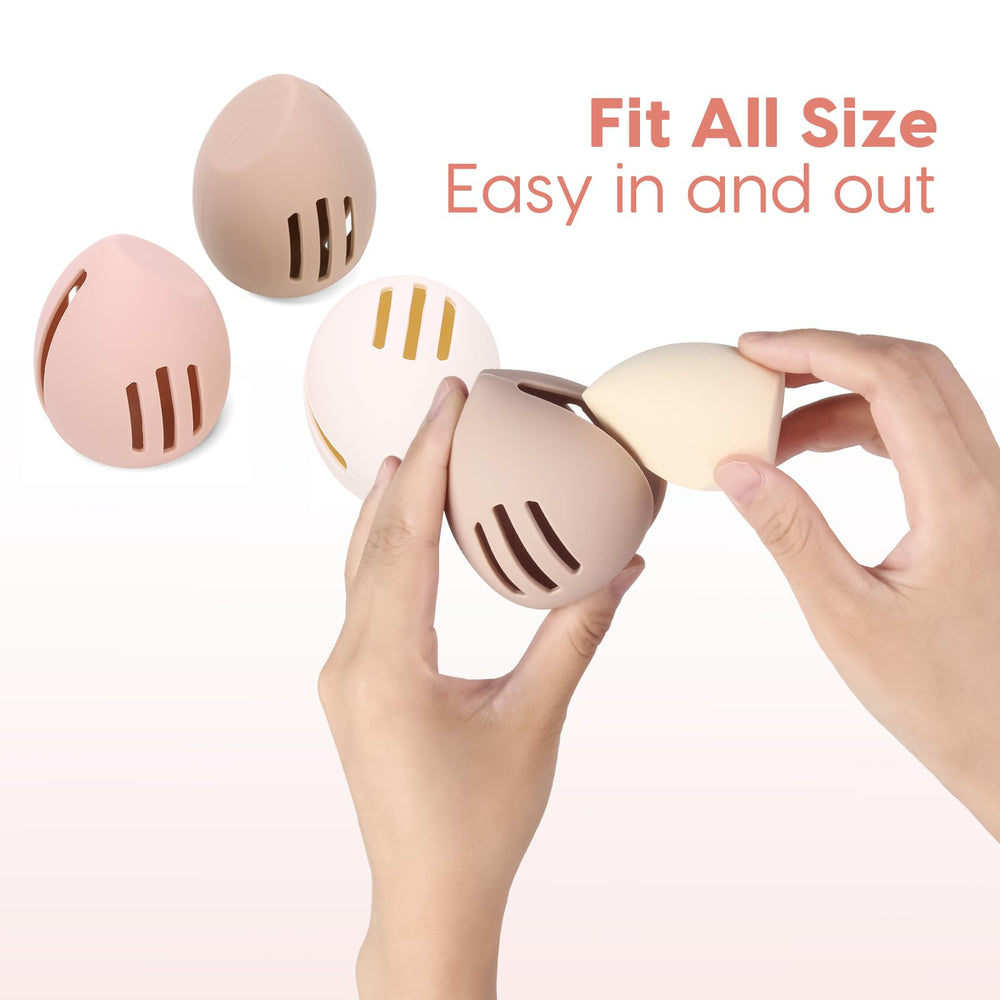 Peboms silicone makeup sponge holder secures sponges on the go.