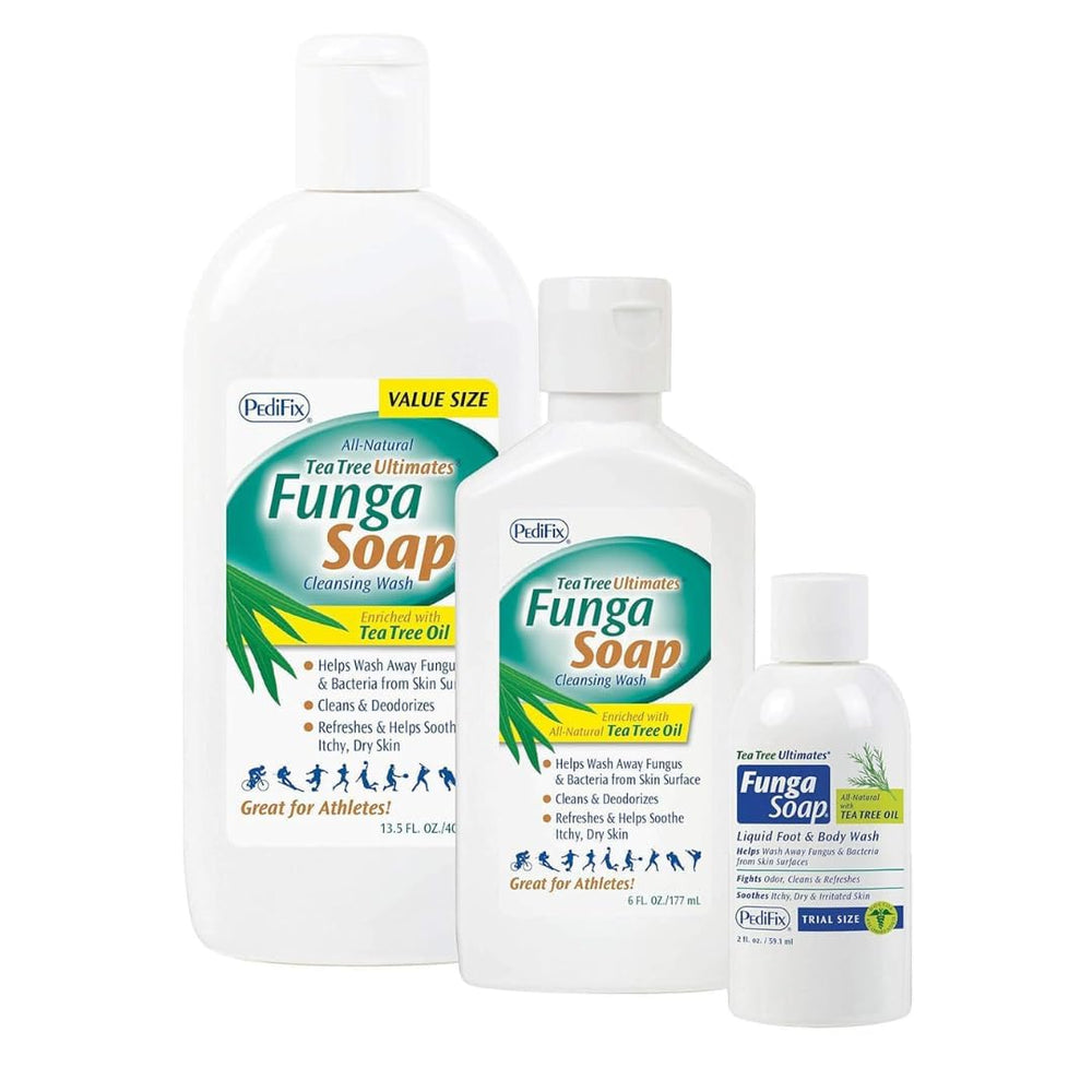 Pedifix FungaSoap árbol de té, fragancia natural y limpieza refrescante.