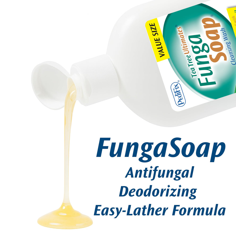 Pedifix FungaSoap body-wash suitable for all skin types.