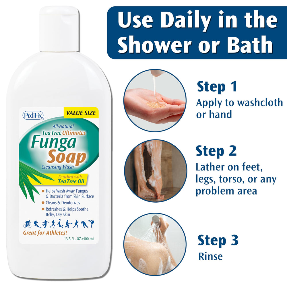Pedifix FungaSoap foot-wash for daily hygiene and comfort.