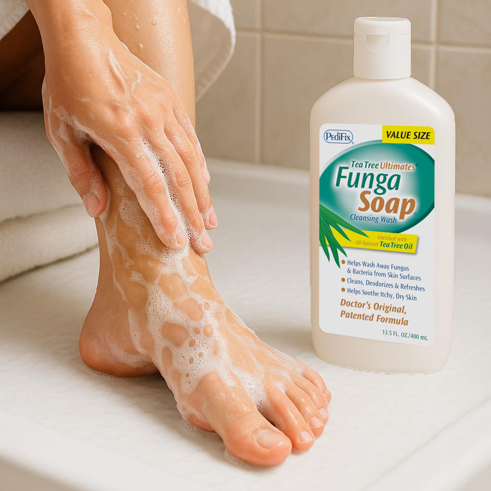 Pedifix FungaSoap odor-control formula reduces daily smells.