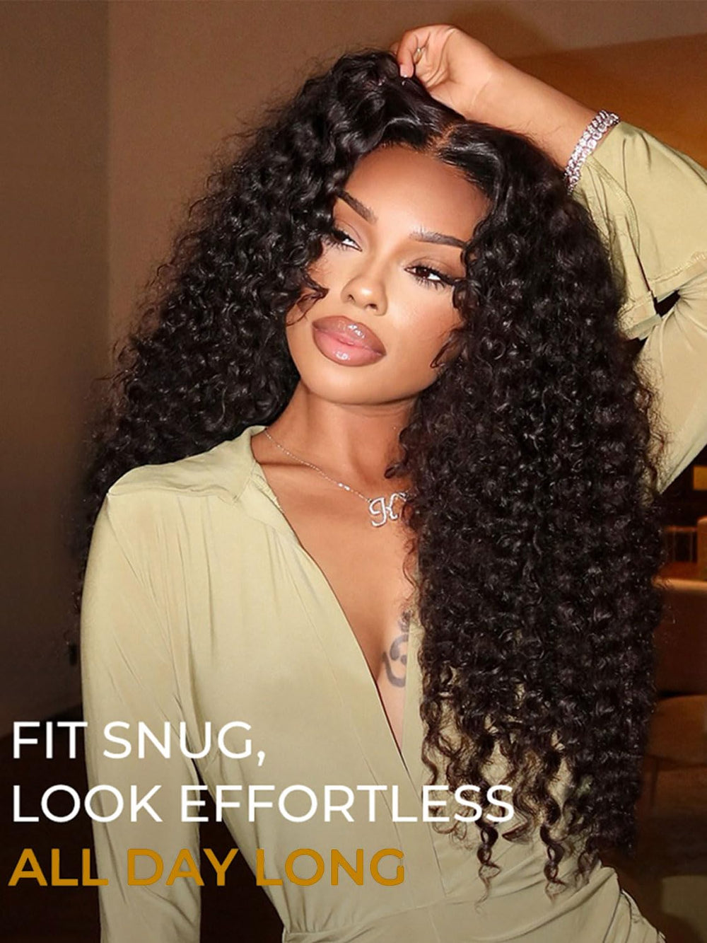 Peerless 200% density deep wave hair adds fullness and bounce.