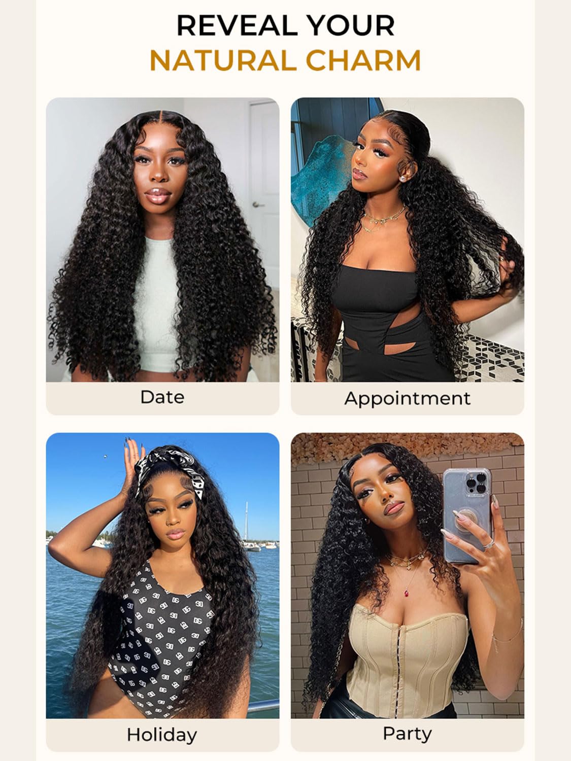 Peerless daily-wear deep wave wig ideal for events or formal occasions.