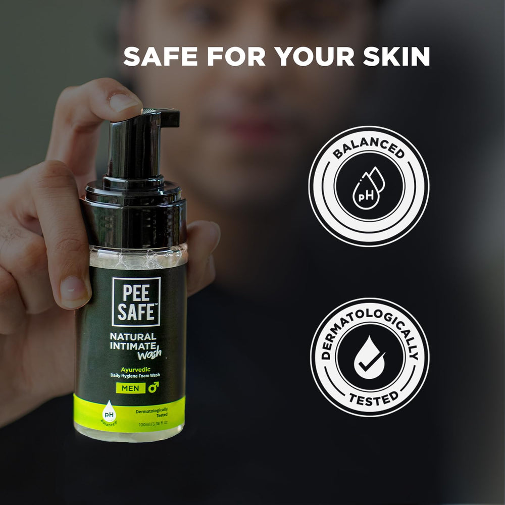Pee Safe Jabon Íntimo Hombre, cuidado de la piel y hidratación diaria.