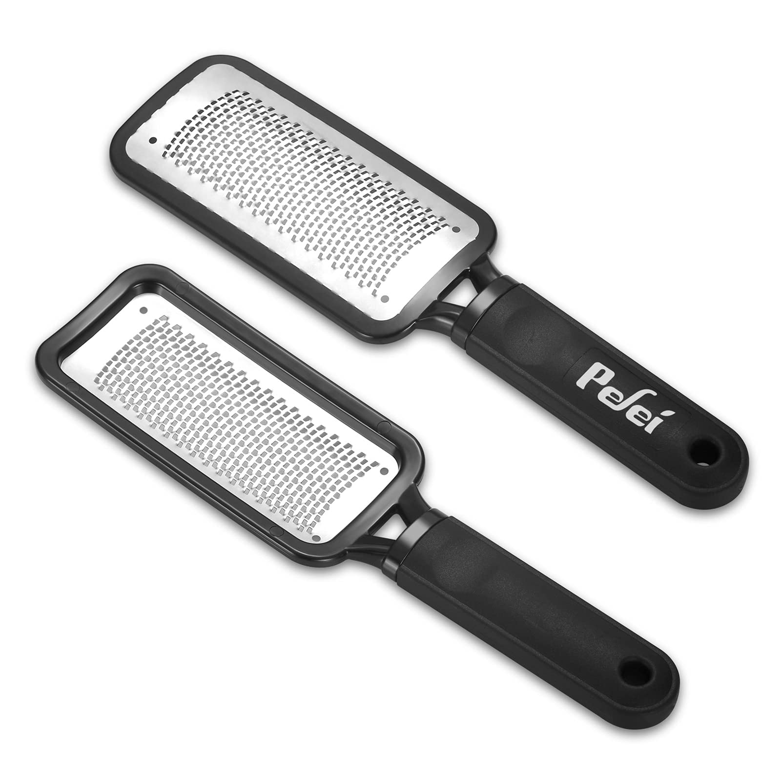 Pefei ergonomic non-slip handle foot file for precise reach.
