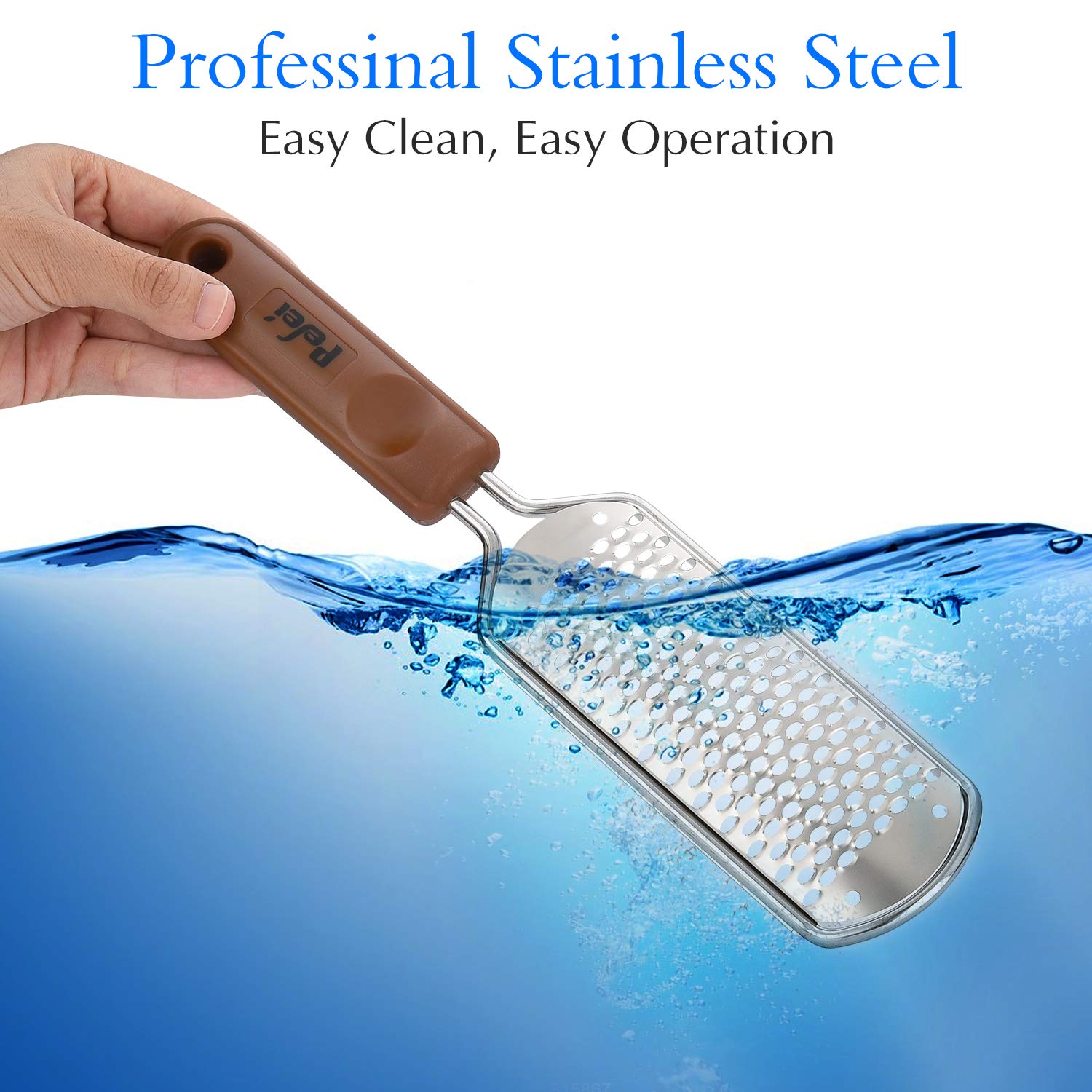 Pefei Large Waterproof Foot Scrubber works well on wet or dry skin.