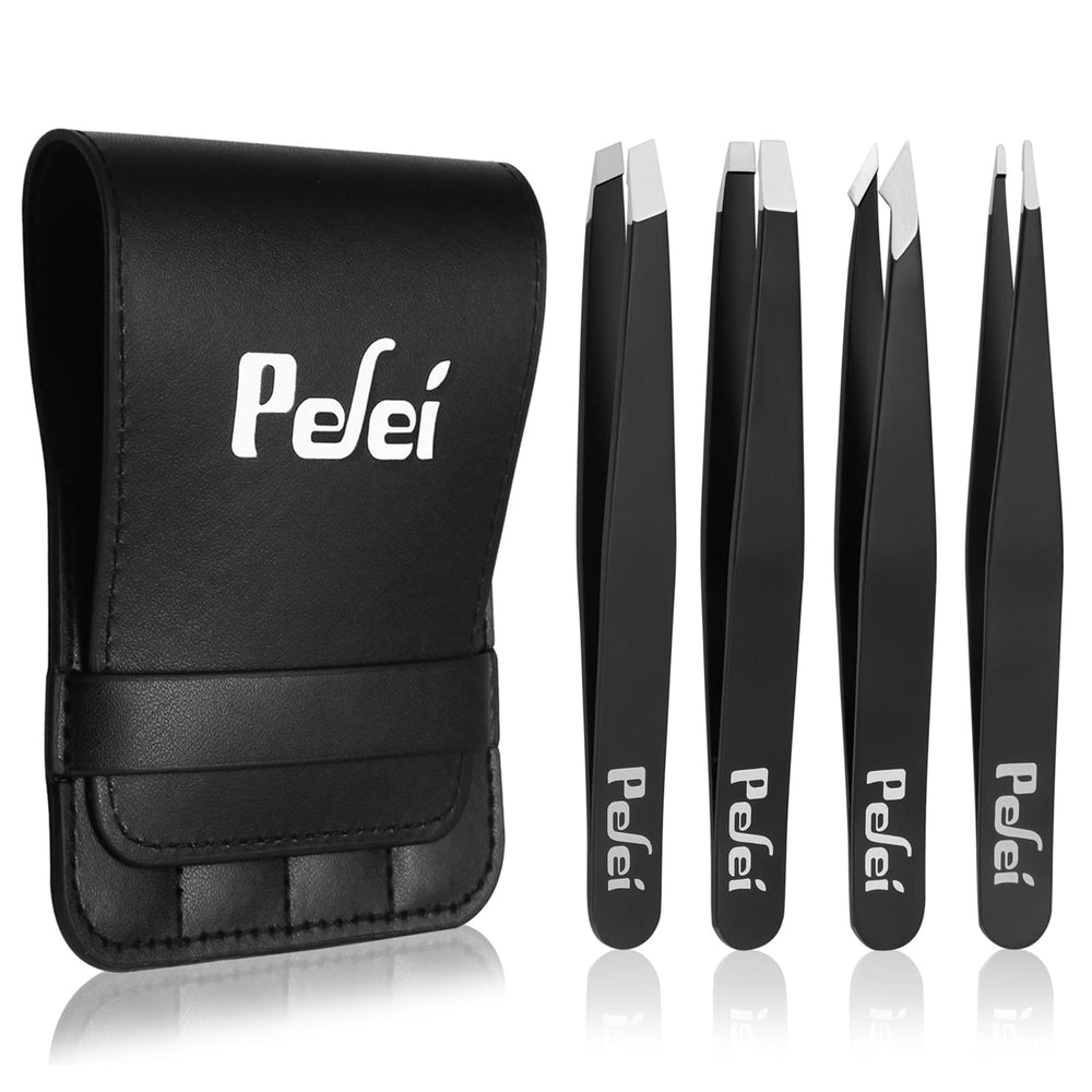 Pefei tweezers set with classic tips for precise eyebrow grooming.