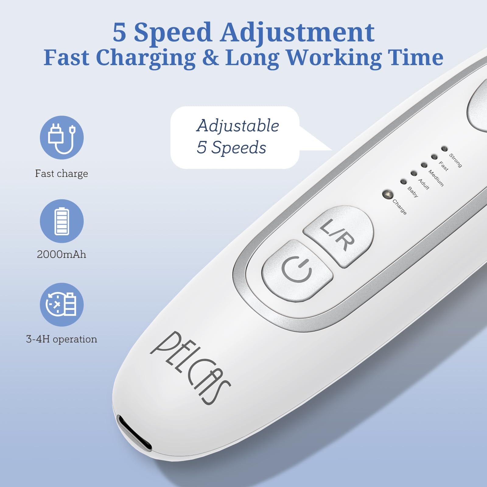 PELCA S forward and reverse rotation supports both-handed operation.