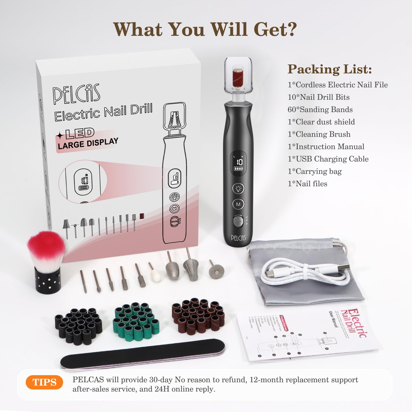 PEL CAS included nail files and user manual