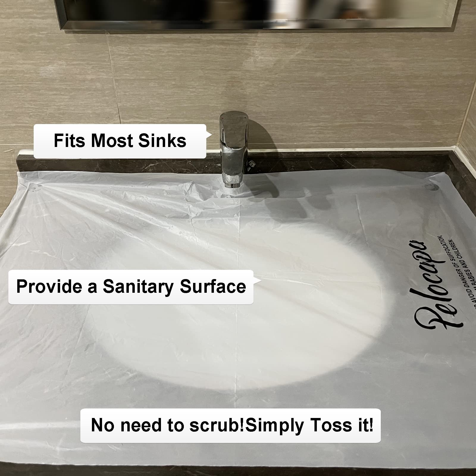 Pelocapa disposable sink liner large-size placed in sink for quick cleanup