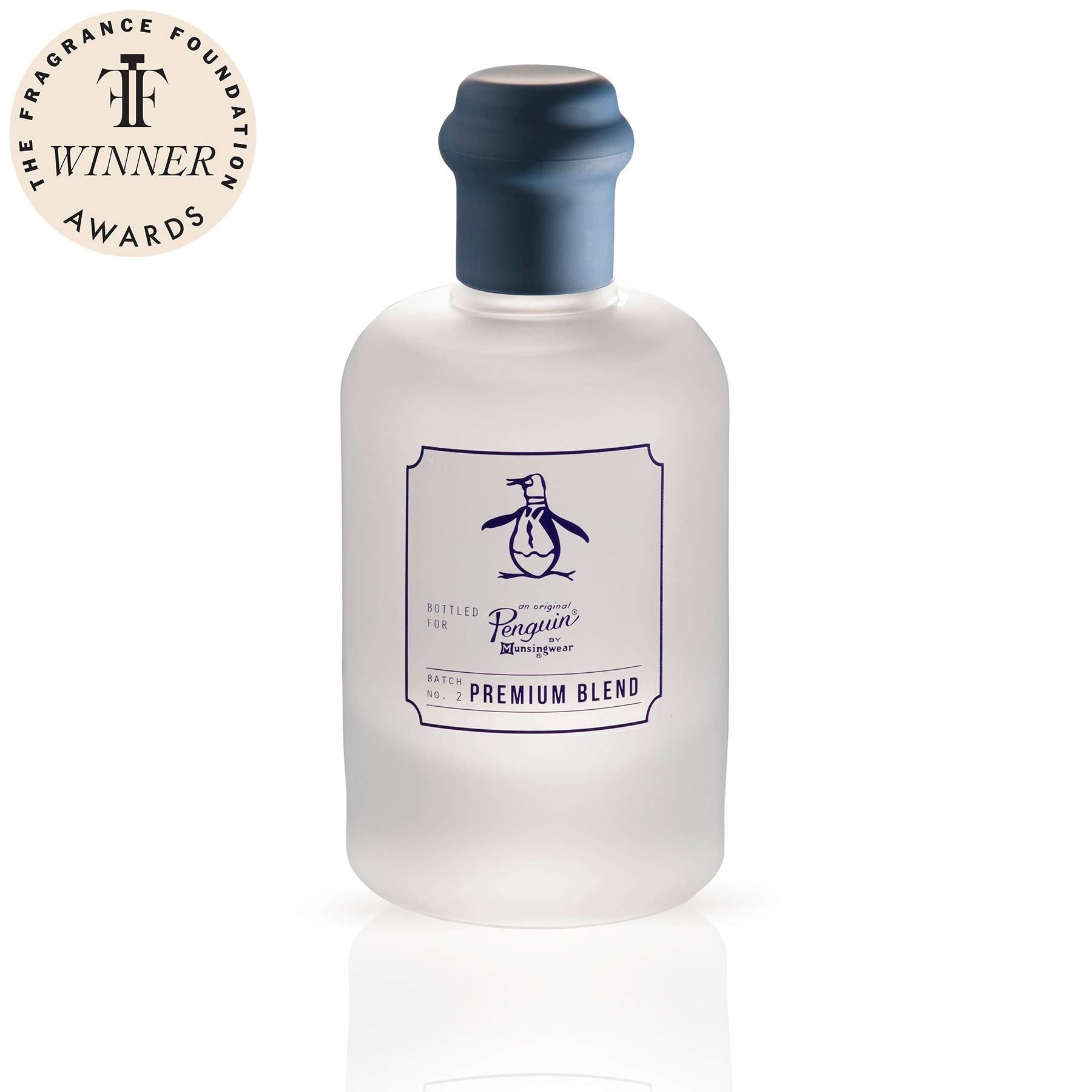 Original Penguin Premium Blend bottle spray shot emphasizing long-lasting aroma for evenings out