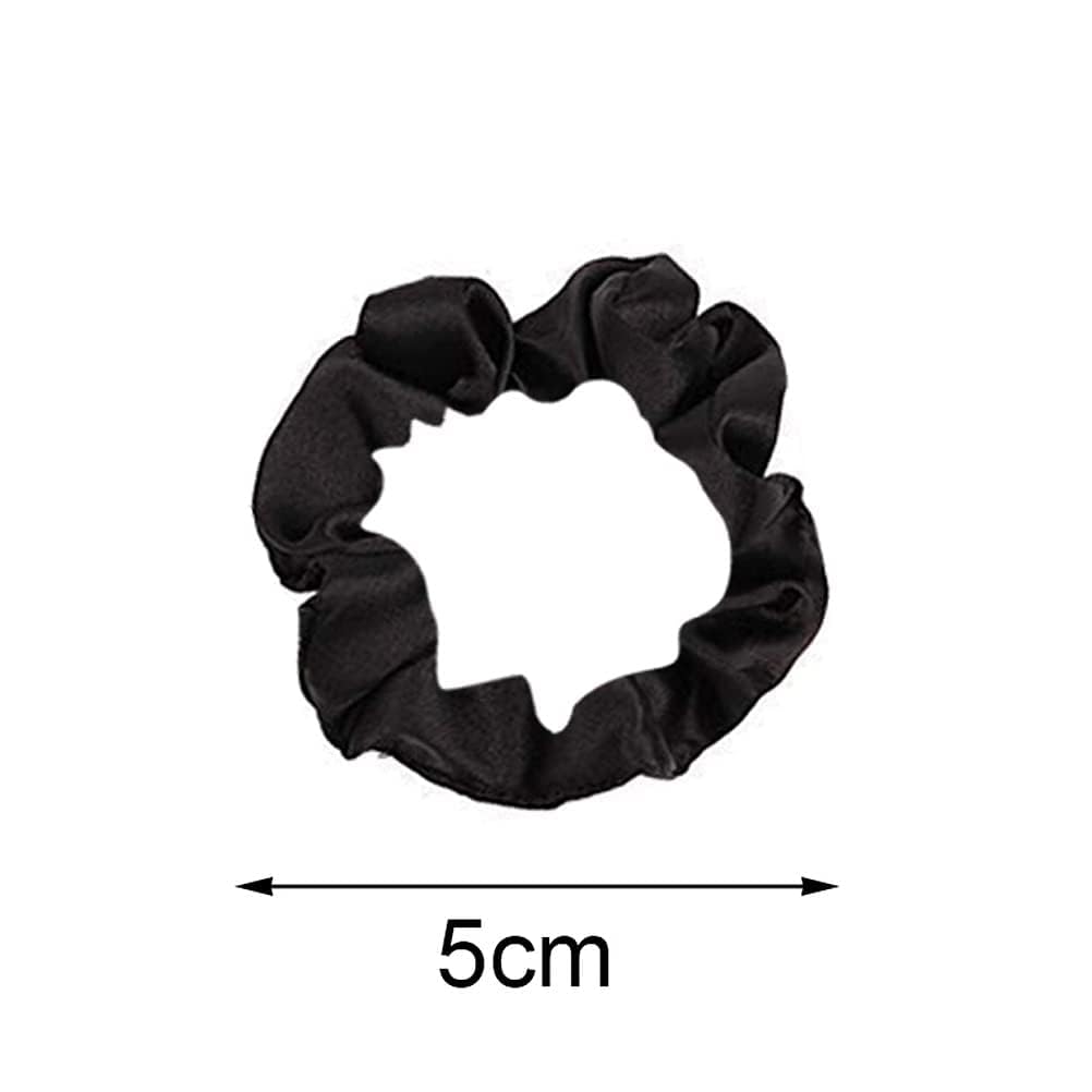 Pengxiaomei coleteros satén negro, elásticos y duraderos para cabellos finos o gruesos.