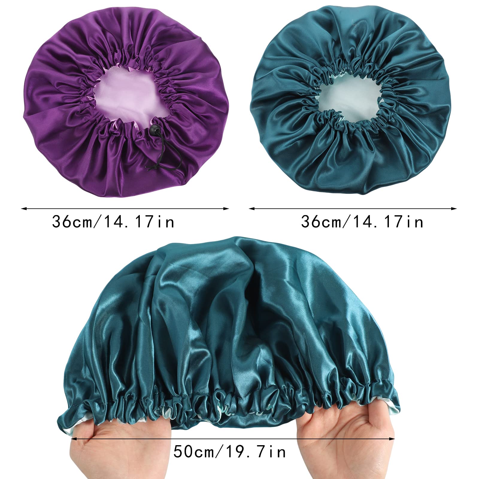 Pengxiaomei adjustable elastic satin bonnet maintains secure fit all night