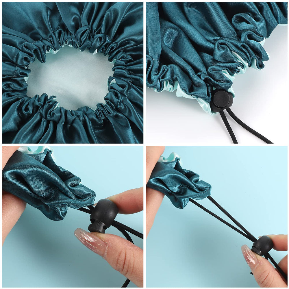 Pengxiaomei double-layer cap protects curls while sleeping and throughout the night