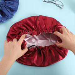 Pengxiaomei satin bonnet hair-protection helps reduce frizz and knots.