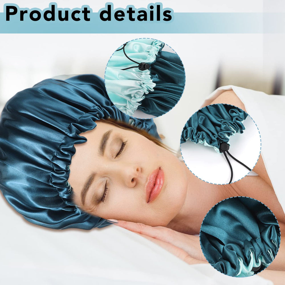 Pengxiaomei satin bonnet is multi-use for wash, skincare, and daily tasks