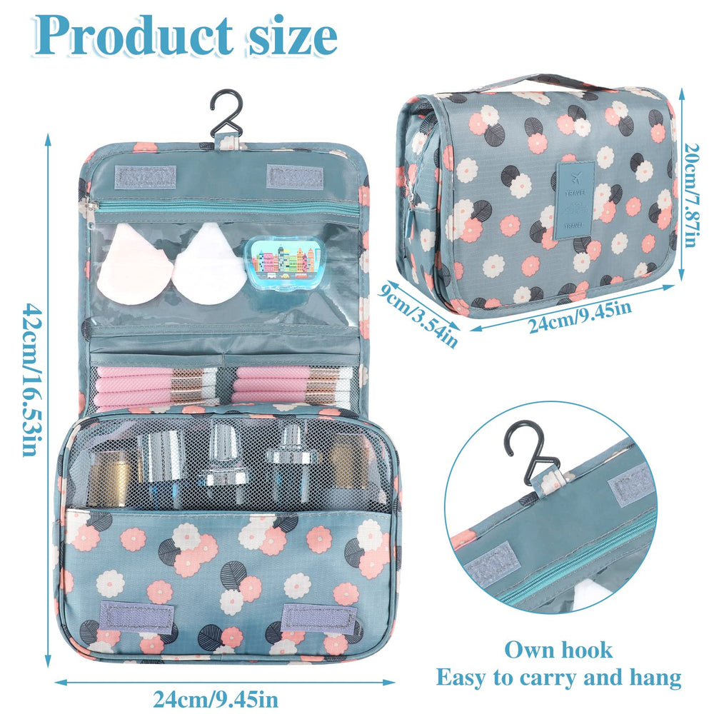 Pengxiaomei toiletry bag made with waterproof nylon keeps cosmetics dry during travel.