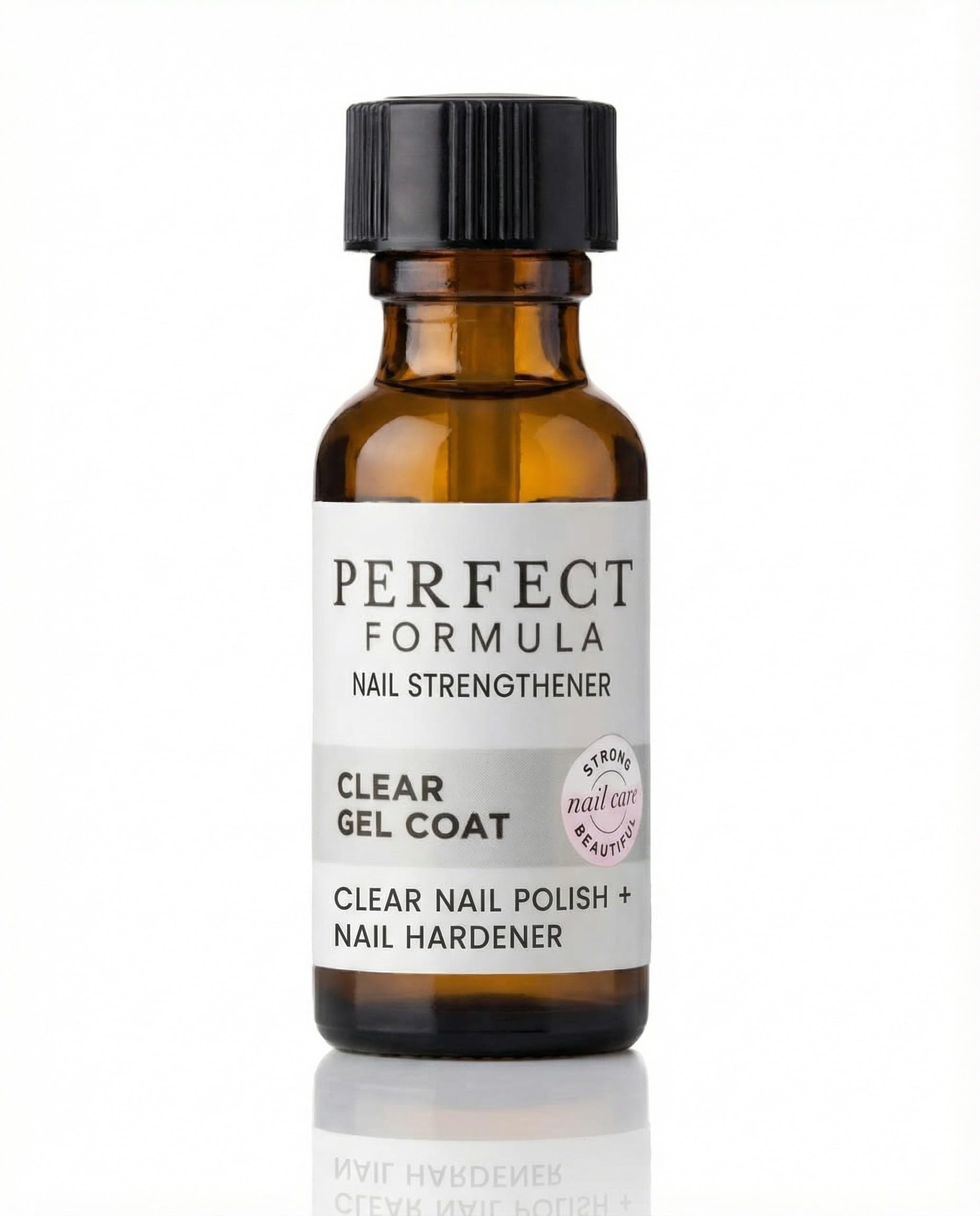 Perfect Formula Clear Gel Coat bottle protects and strengthens nails for a clean look.