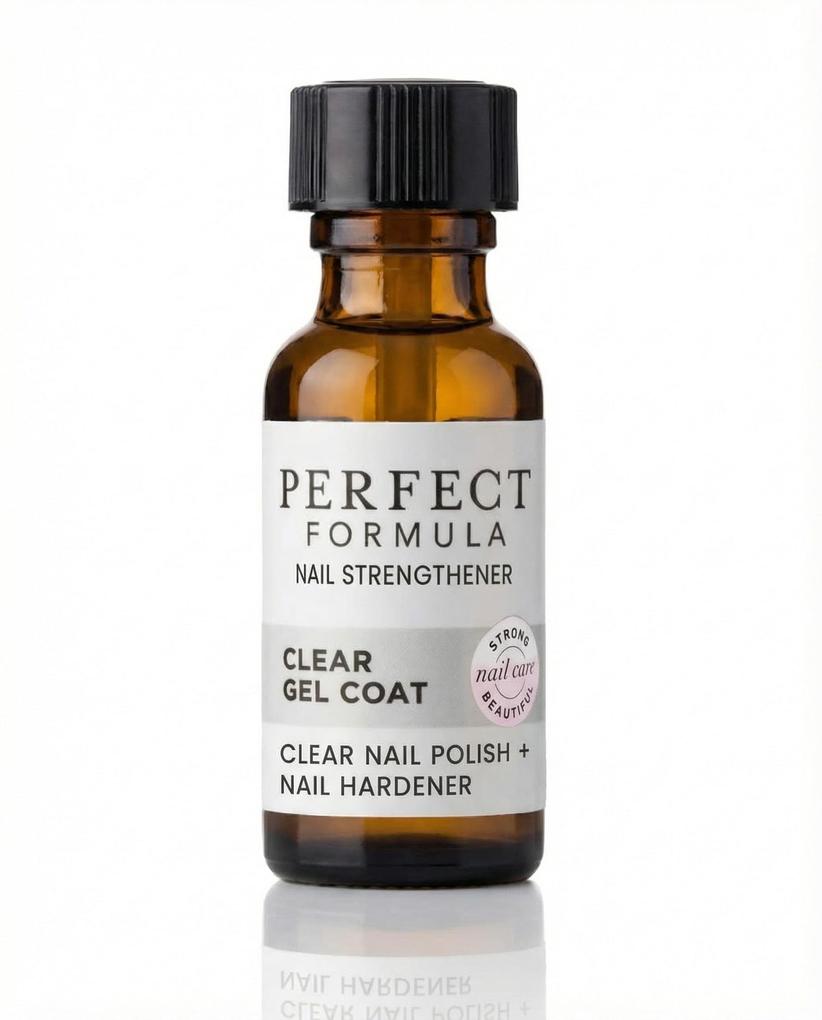 Perfect Formula Clear Gel Coat bottle protects and strengthens nails for a clean look.