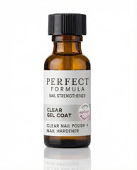 Perfect Formula Clear Gel Coat bottle protects and strengthens nails for a clean look.