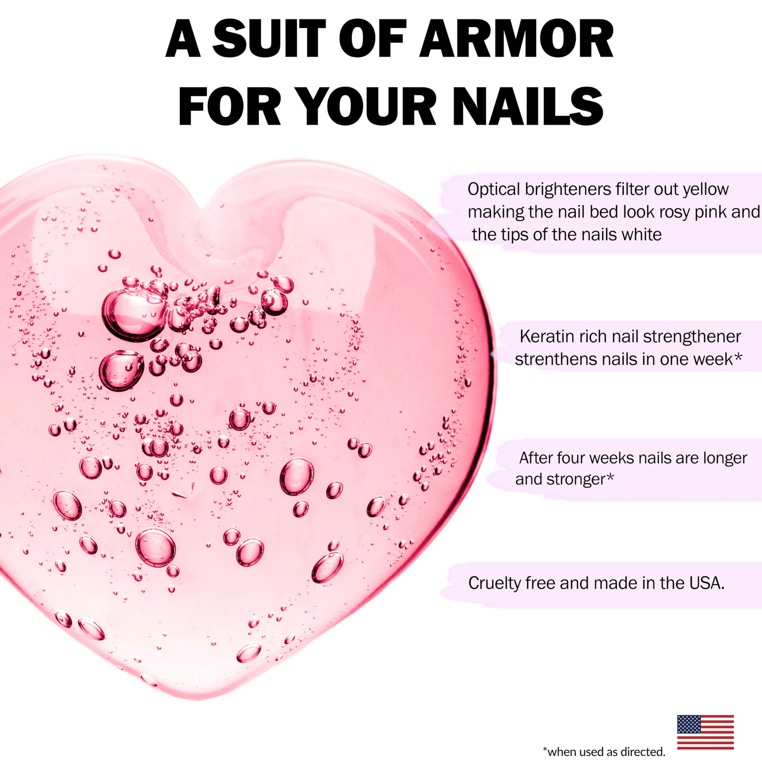 Perfect Formula Clear Nail Hardener adds strength and glossy shine to nails.