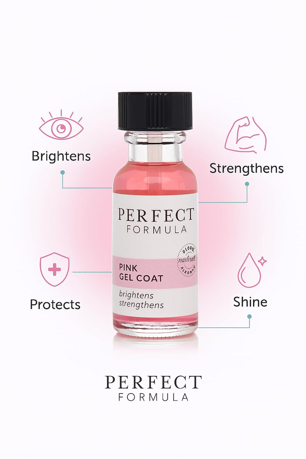 Perfect Formula Pink Gel Coat rose hue adds natural color and protection.