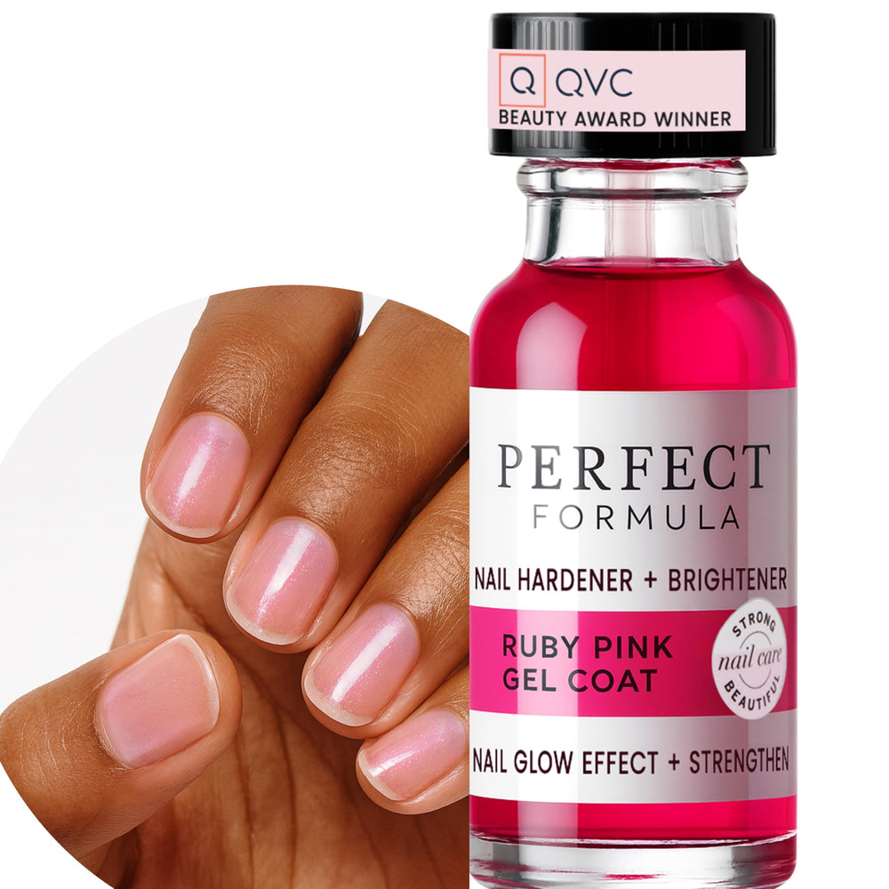 Close-up of Ruby Pink Gel Coat applying to tips for rosy, radiant nails