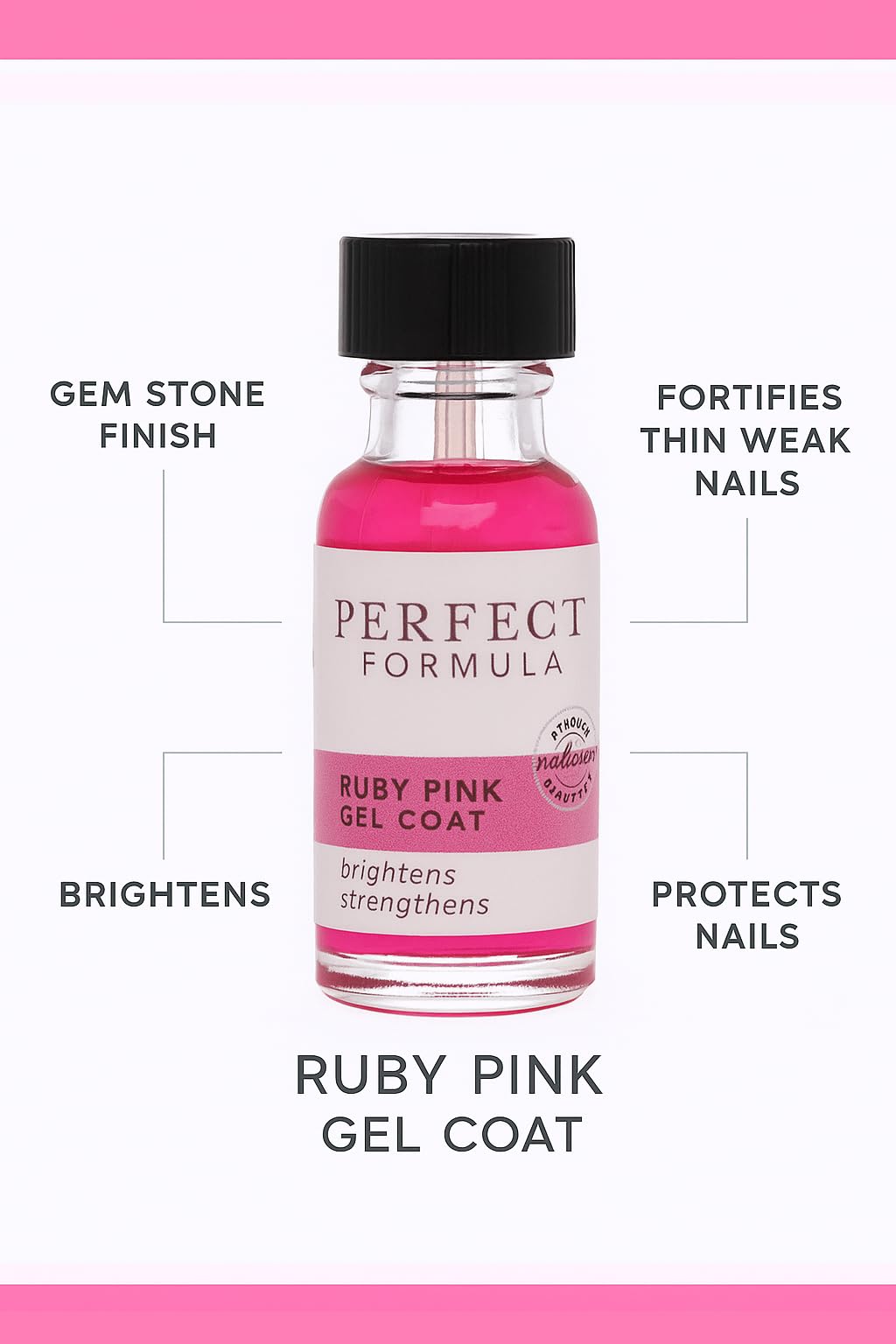 Durable finish of Ruby Pink Gel Coat on damaged nails