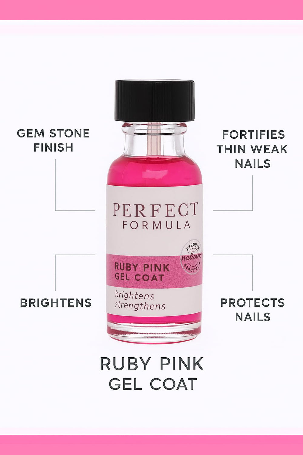 Durable finish of Ruby Pink Gel Coat on damaged nails