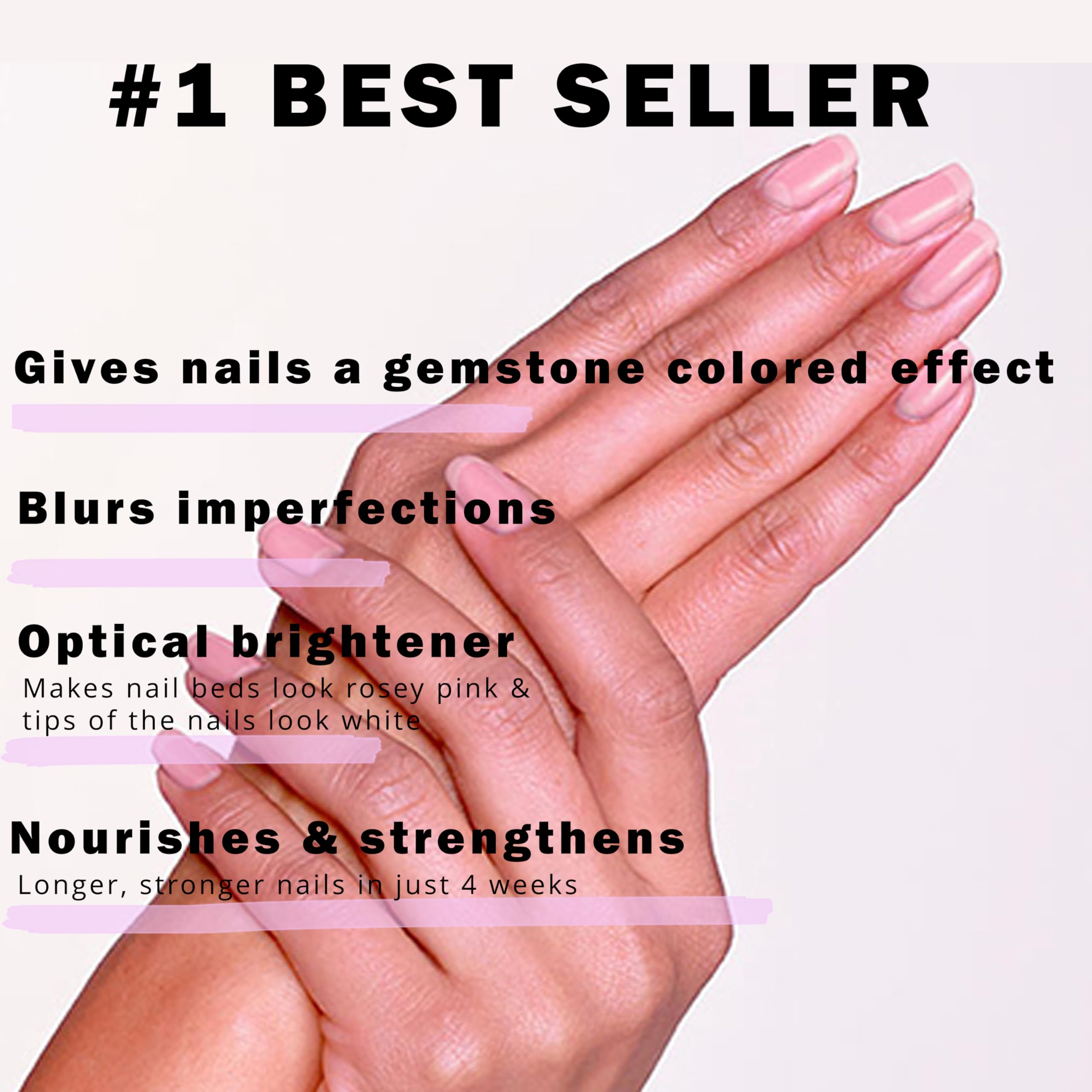 Nails swatched with Ruby Pink Gel Coat showing a sheer, elegant glow