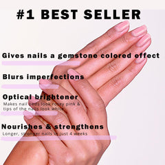 Nails swatched with Ruby Pink Gel Coat showing a sheer, elegant glow