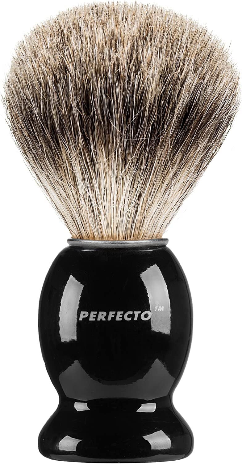 Perfecto badger brush in action for gentle cleansing and oil transfer