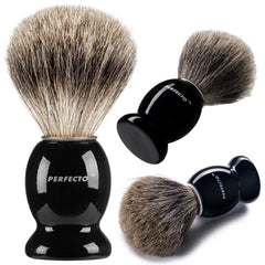 Perfecto badger shaving brush with soft bristles for a luxurious lather