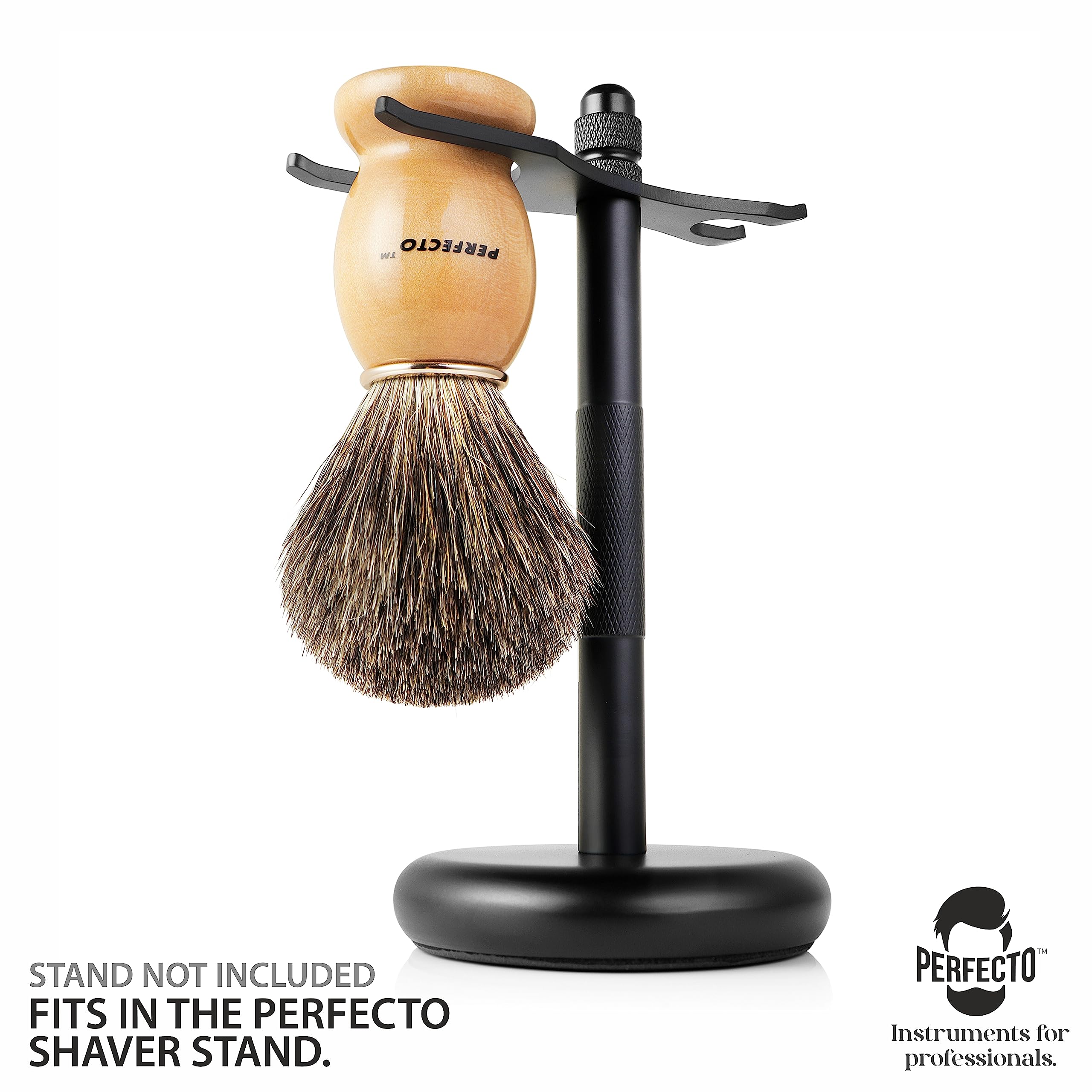 Perfecto Shaving Brush delivers water to the face for a true wet shave.