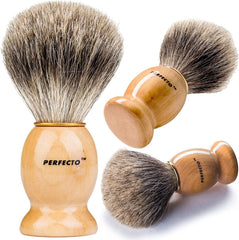 Perfecto barber-grade brush evenly distributes cream for precise beard grooming.