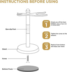 Perfecto Deluxe Razor Stand with non-slip bottom keeps brushes and razors steady.
