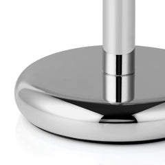 Perfecto Deluxe chrome stand base detail emphasizes weighted stability for daily use