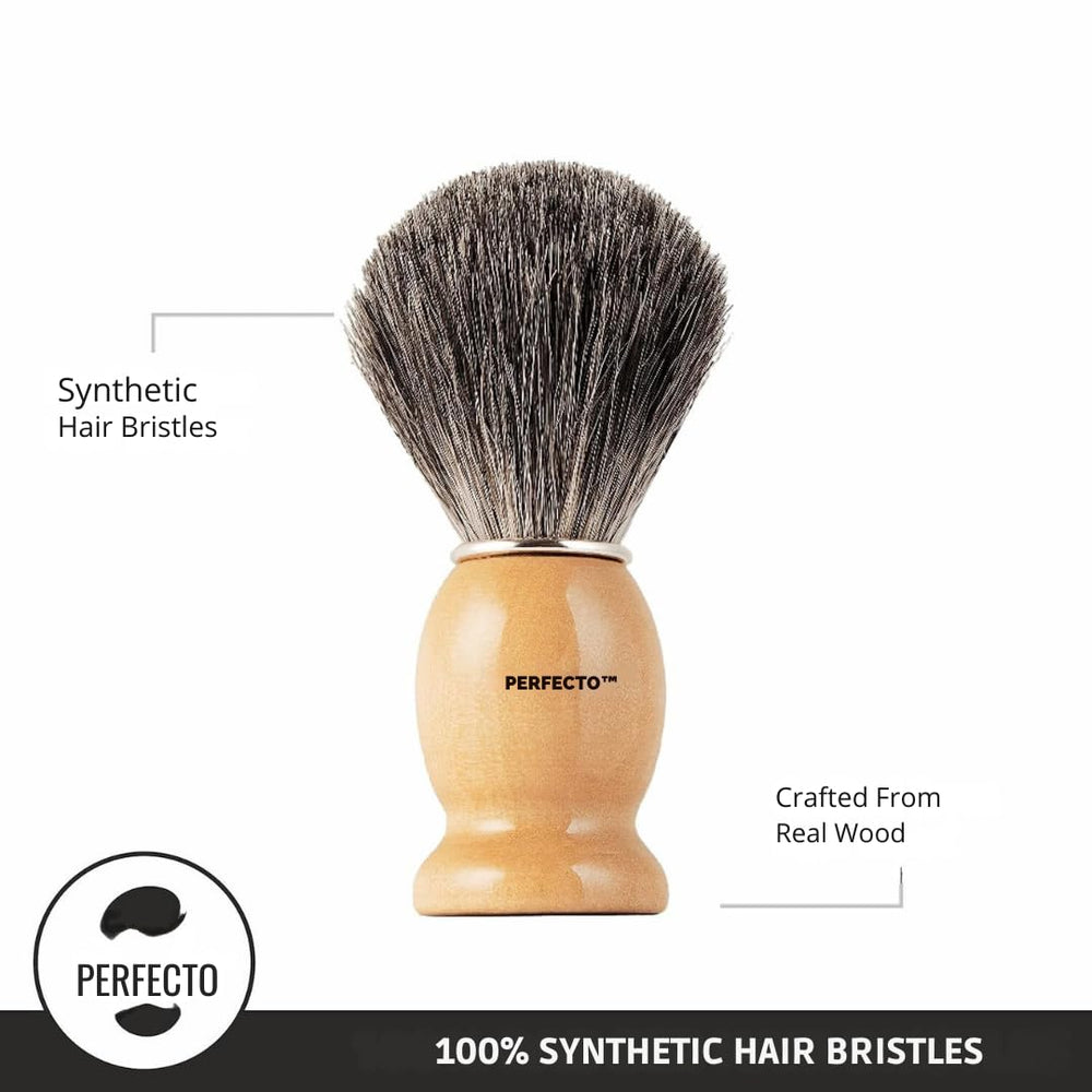 Perfecto deluxe stand-compatible brush fits neatly with your grooming setup.