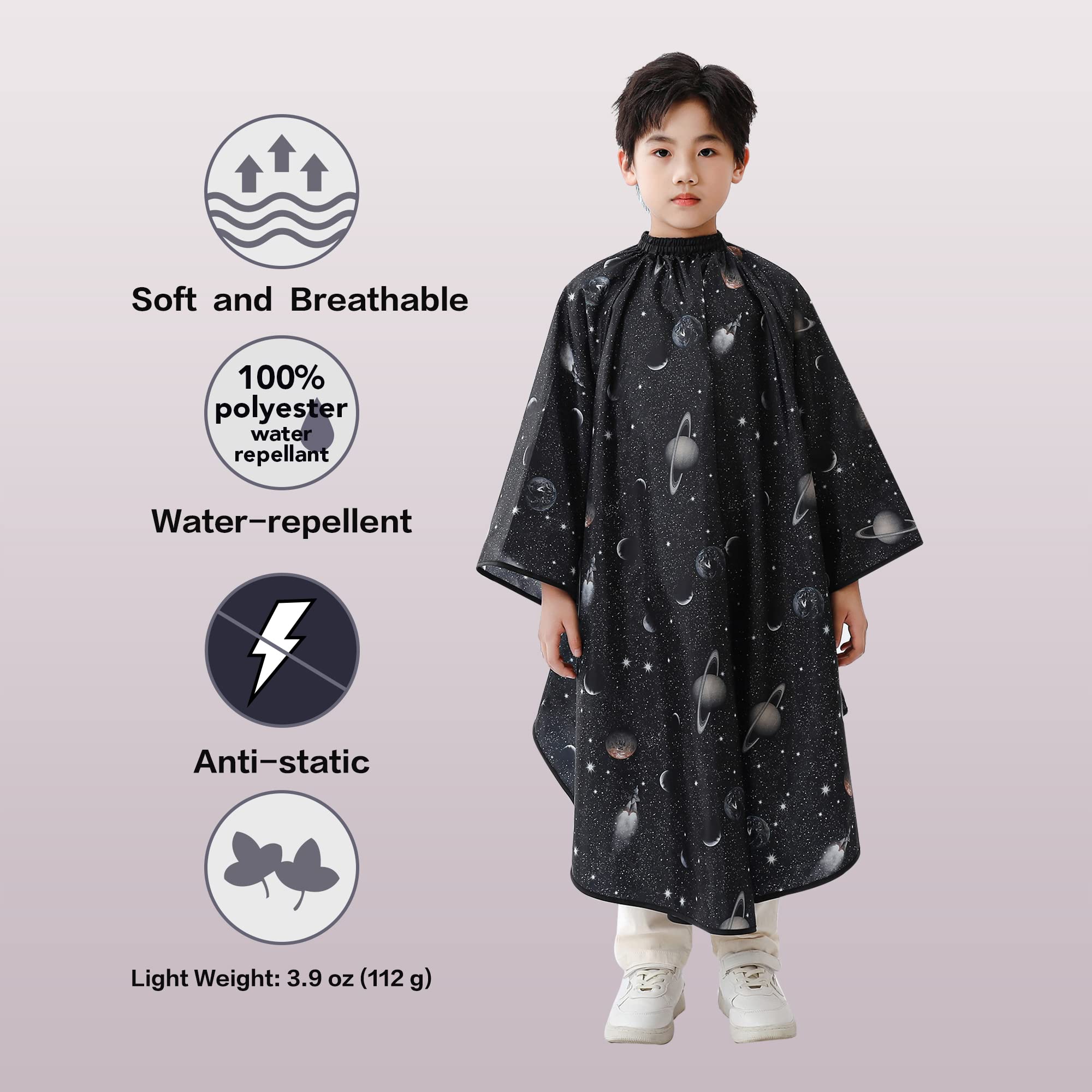 PERFEHAIR adjustable closure cape ensures secure neck fit for kids