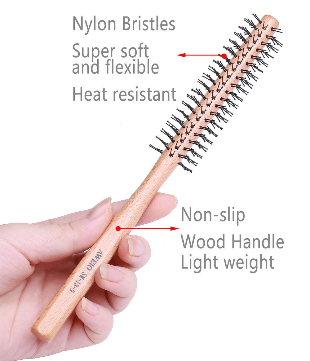 PERFEHAIR lightweight wooden-handle round brush delivers easy lift and curl.