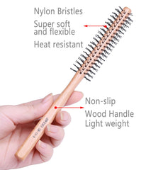 PERFEHAIR lightweight wooden-handle round brush delivers easy lift and curl.