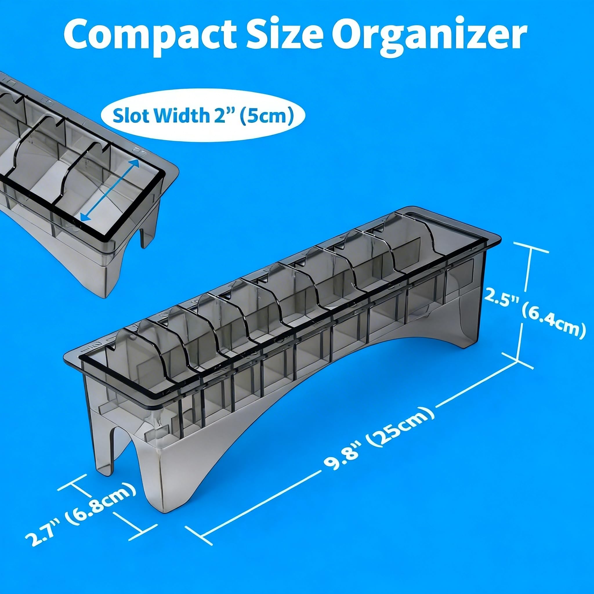 Perfitech guard holder in black complements any workstation while keeping guards secure.