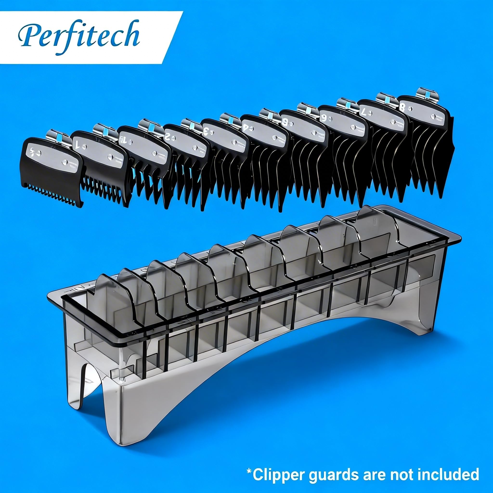 Perfitech clipper guard holder has a stable base reducing tipping during use.