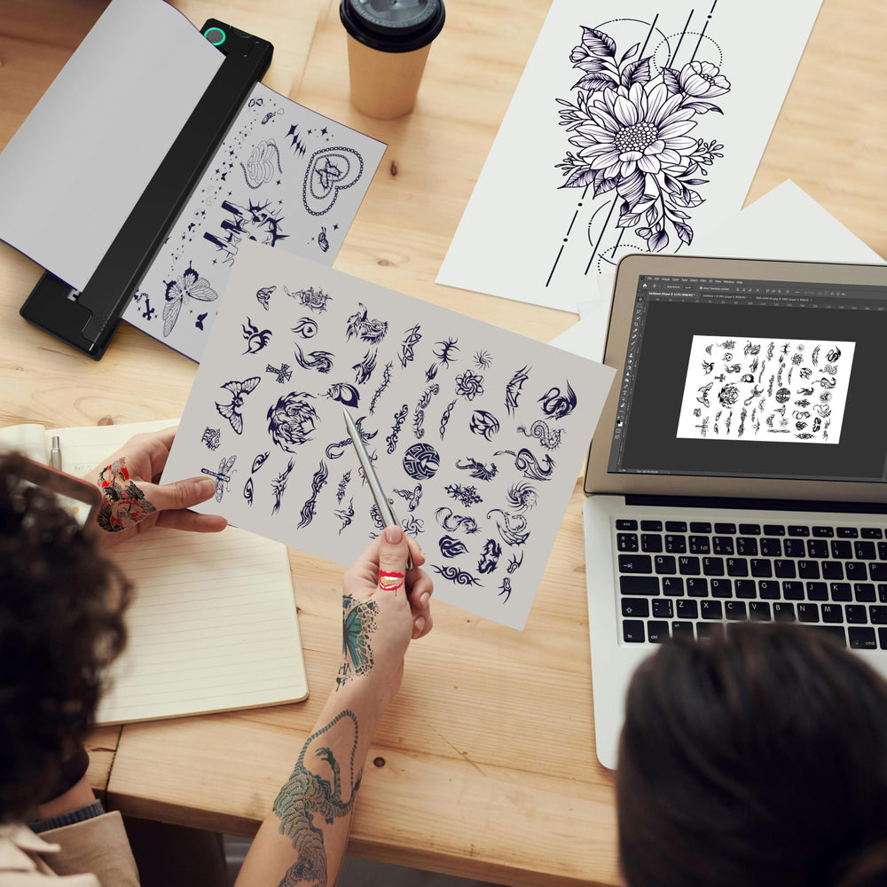 PeriPage P90 app template library highlights versatile design options.