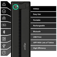PeriPage P90 battery compartment image shows 2000mAh power for mobile sessions.