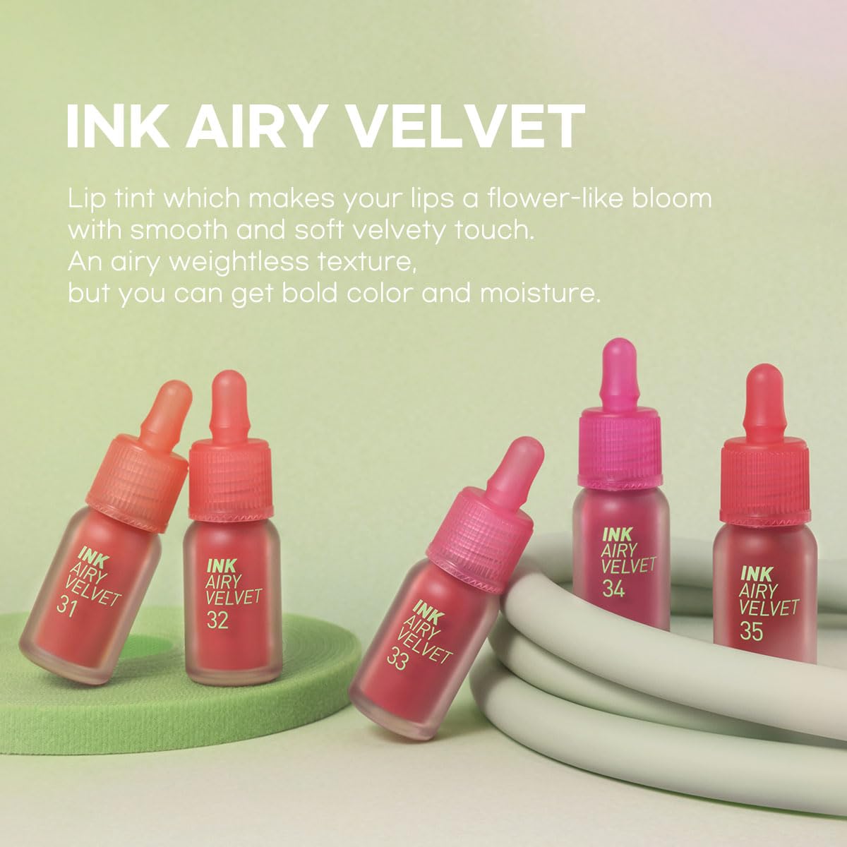Peripera Ink Airy Velvet Lip Tint acabado sedoso y suave, ideal para look diario.