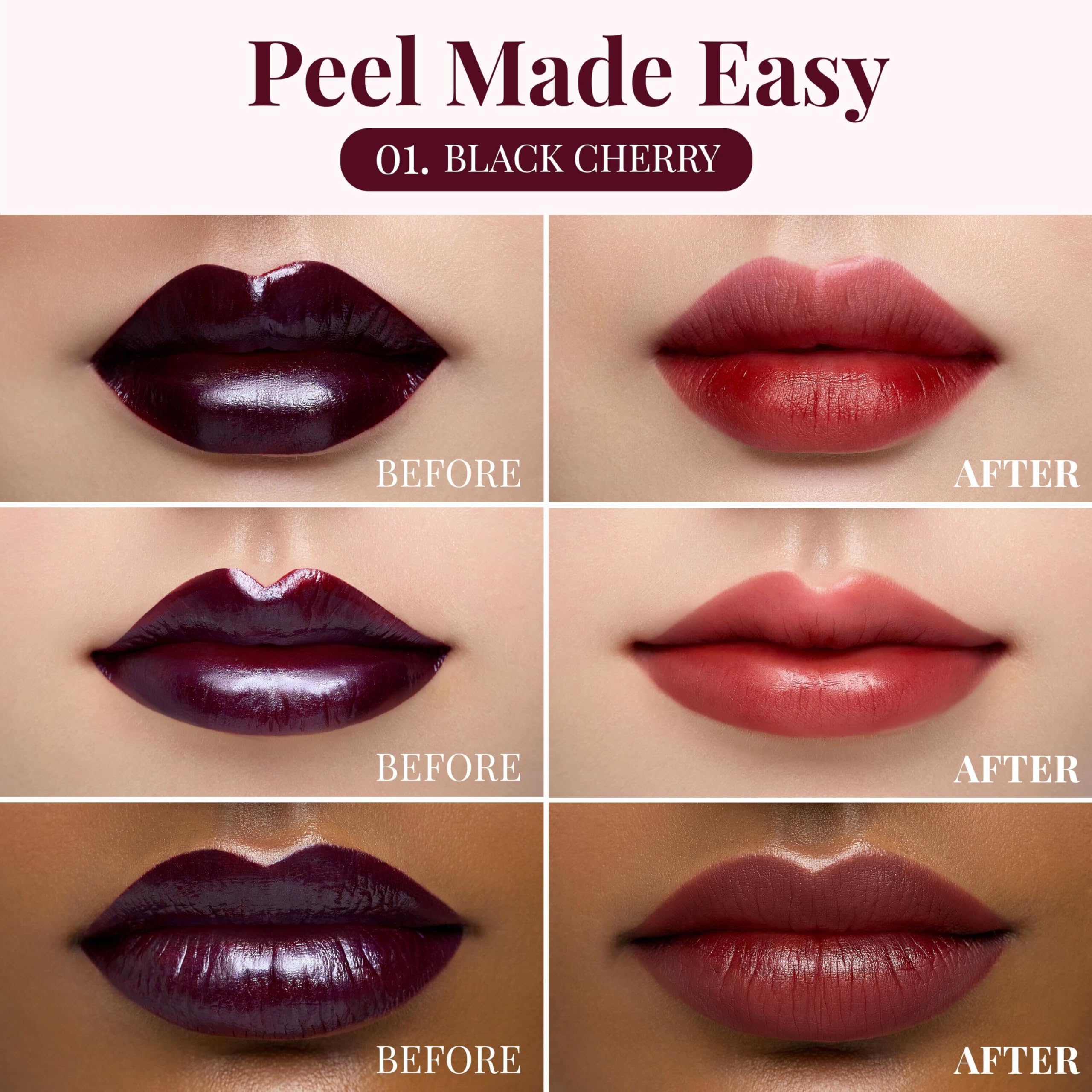 Peripera Ink Peel Off Lip Stain transfer-proof formula on lips for all-day color