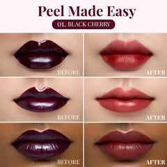 Peripera Ink Peel Off Lip Stain transfer-proof formula on lips for all-day color