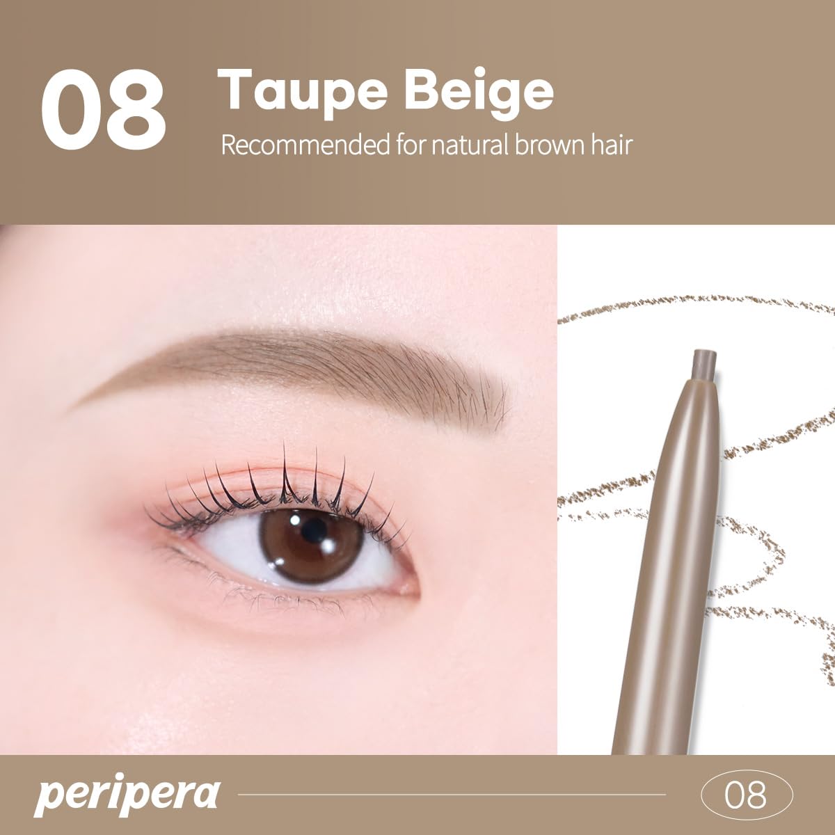 Duración prolongada para cejas definidas con Peripera Speedy Skinny Brow.